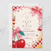 Whimsische Kitsch-Hochzeit Save The Date (Vorderseite)
