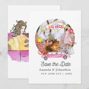 Whimsische Las Vegas Hochzeitsfoto Save The Date