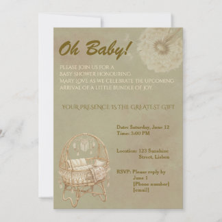 Whimsische Löwenzahn-Baby-Einladung Einladung