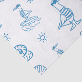Whimsische Möwe Nautical Doodle Muster Seidenpapier (Detail)