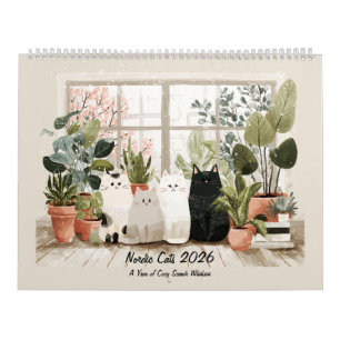Whimsische nordische Katzen   Skandinavisches gemü Kalender