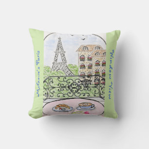 Whimsische PARIS-WOHNUNG Personalisierte Eiffel-Tu Kissen