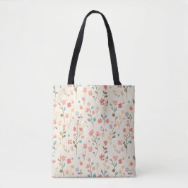 Whimsische Pastell-Wildblumenwiese Tasche