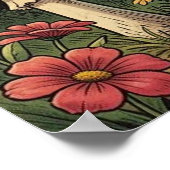 Whimsische Pilze und Berggipfel Poster (Ecke)