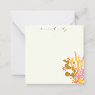 Whimsische Pink-Orange-Kaktus-Illustration Benutze Mitteilungskarte