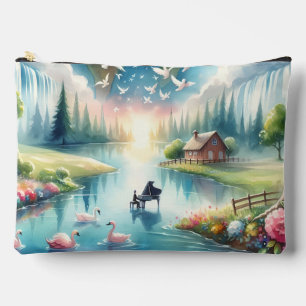 Whimsische Regenbogen-Erde-Fantasieszene Zubehörtasche