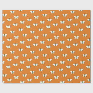 Whimsische Retro-Folk-Art-Schmetterlingsterrakotta Geschenkpapier