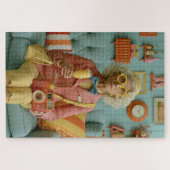 Whimsische Retro-Oma mit Kamera Puzzle (Horizontal)