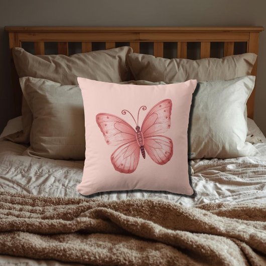 Whimsische rosa Butterflies Kissen
