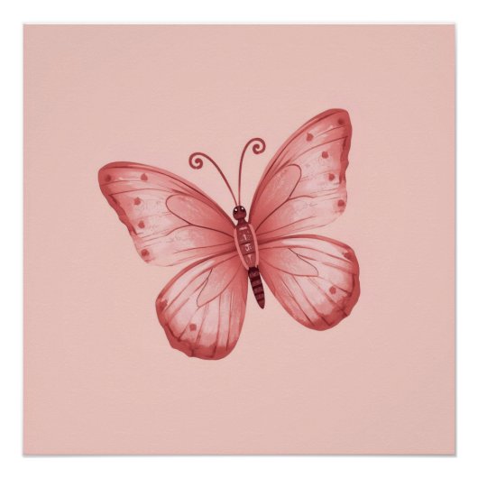   Whimsische rosa Fliege  Poster (Vorderseite)