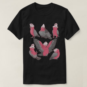 Whimsische rosa Galah-Kakadu-Vogel-Musterung T-Shirt