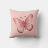   Whimsische rosa Schmetterling  Kissen (Rückseite)