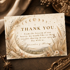 Whimsische Rustikale Himmlische Hochzeit Dankeskarte