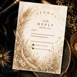 Whimsische Rustikale Himmlische Hochzeit RSVP Karte