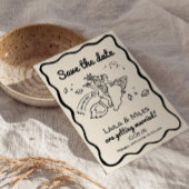 Whimsische Save-the-date-Fun-Retro-Raketen-Hochzei Save The Date