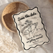 Whimsische Save-the-date-Fun-Retro-Raketen-Hochzei Save The Date