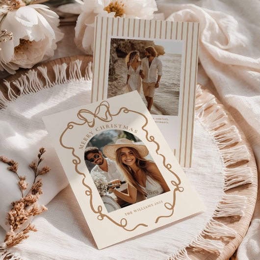 Whimsische Schleife Boho-Familienfoto Weihnachten