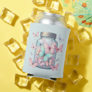 Whimsische Schmetterlinge in einem Glas Dosenkühler