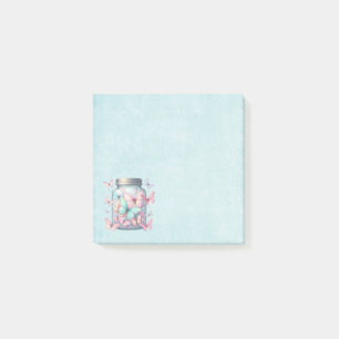 Whimsische Schmetterlinge in einem Glas Post-it Klebezettel