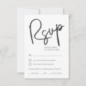Whimsische Schrift Nothing Fancy Hochzeits-Antwort RSVP Karte (Vorderseite)