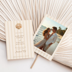 Whimsische Shell-Monogramm-Küstenhochzeit Save The Date