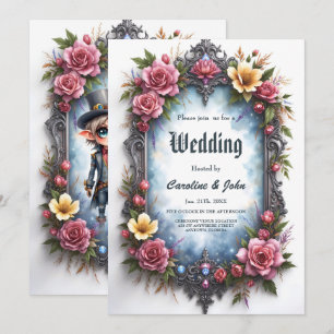 Whimsische Steampunk-Elfen-Hochzeit Einladung