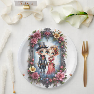 Whimsische Steampunk-Elfen-Hochzeit Pappteller