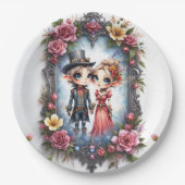 Whimsische Steampunk-Elfen-Hochzeit  Pappteller (Vorderseite)