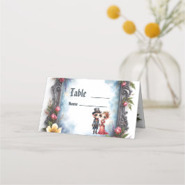 Whimsische Steampunk-Elfen-Hochzeit Platzkarte