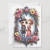 Whimsische Steampunk-Elfen-Hochzeit Save The Date (Rückseite)