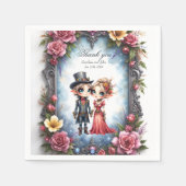 Whimsische Steampunk-Elfen-Hochzeit Serviette (Vorderseite)