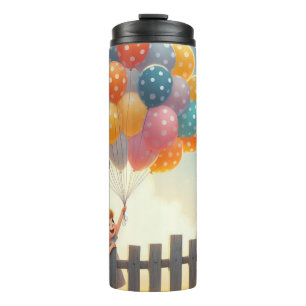 Whimsische/süße Ballonmädchen-Kunst Thermosbecher