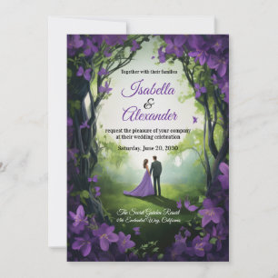 Whimsische verzauberte geheime Gartenhochzeit Einladung