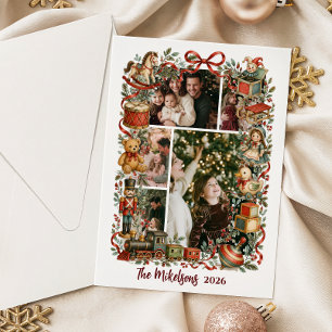 Whimsische Vintage-Geschichtenbuch-Weihnachtsdekor Einladung