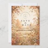 Whimsische Waldhochzeit im Herbst Save The Date (Vorderseite)