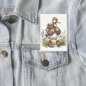 Whimsische Wandervogel-Illustration mit Rucksack Button (Insitu)