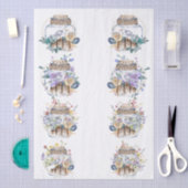 Whimsische Wasserfarbe Strand Blumenmuschel Decoup Seidenpapier (Handwerk)