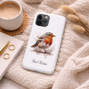 Whimsische Wasserfarben-Rotkehlchen-Kunst Case-Mate iPhone Hülle