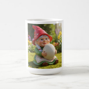 Whimsische weibliche Gartenzwergin Kaffeetasse