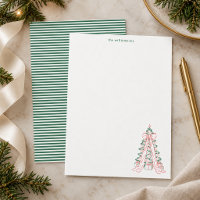 Whimsische Weihnachtsbaum-Doodle-Familien-Korrespo