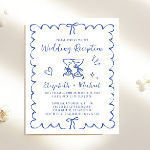 Whimsische wellenförmige Rahmen-Hochzeitsempfangs-