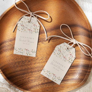 Whimsische Wildblumen-Blumen-Hochzeitsdusche nach Geschenkanhänger