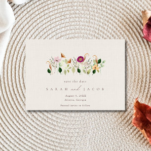 Whimsische Wildblumen-Hochzeit Save The Date