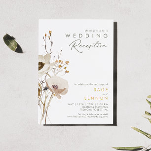 Whimsische Wildblumen-Hochzeitsempfangs-Einladung Einladung