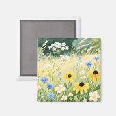 Whimsische Wildblumenwiese Magnet (Vorderseite/Rückseite)