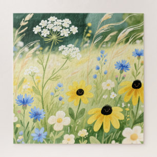 Whimsische Wildblumenwiese Puzzle