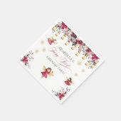 Whimsische Winterfee zum ersten Geburtstag Serviette (Ecke)