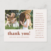 Whimsischer Abschluss Zwei Foto Danke Postkarte (Vorderseite)