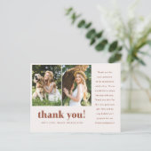 Whimsischer Abschluss Zwei Foto Danke Postkarte (Stehend Vorderseite)