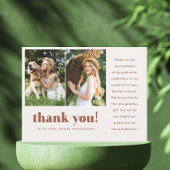 Whimsischer Abschluss Zwei Foto Danke Postkarte